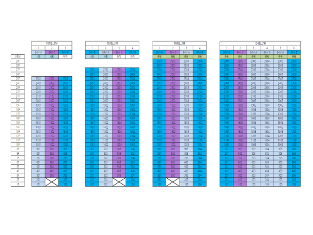 홍골 아르보레 동호수배치도